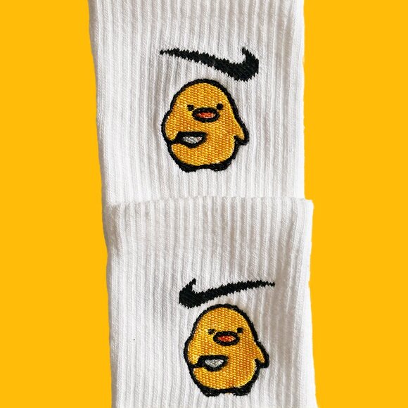Stabby Duck Embroidered Socks | Customized Socks | Cute Crew Socks - Picture 3 of 7